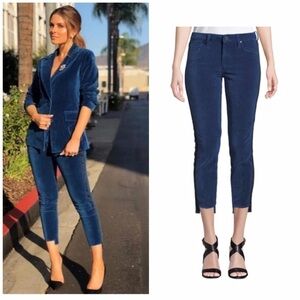 Parker Smith Skinny Twisted Tuxedo Blue Velvet Step Pants With Stripes Size 29